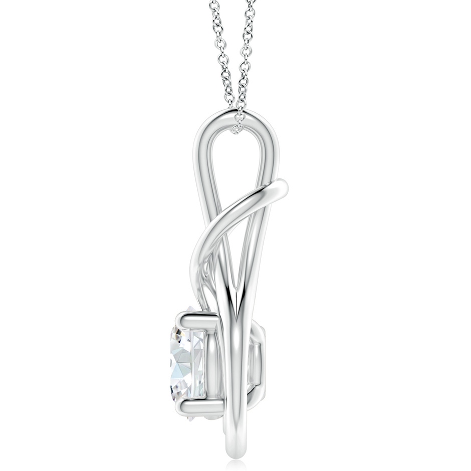 11.1mm FGVS Lab-Grown Round Diamond Solitaire Infinity Knot Pendant in P950 Platinum side 199