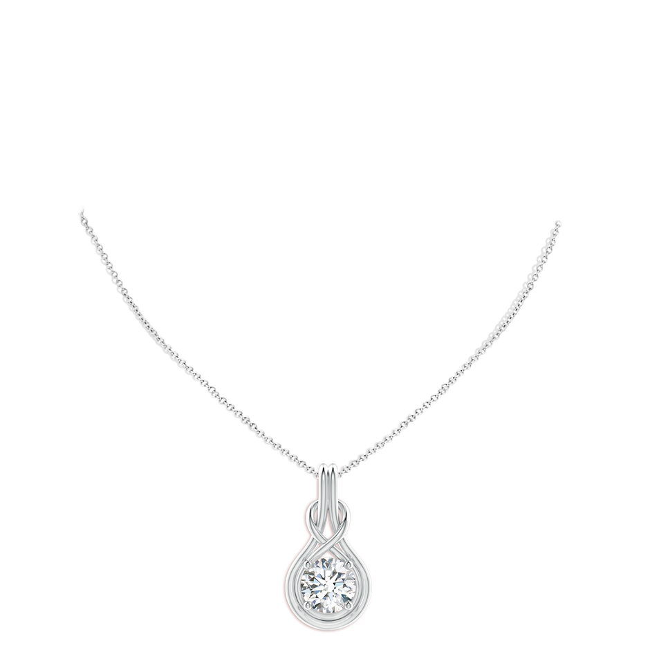 11.1mm FGVS Lab-Grown Round Diamond Solitaire Infinity Knot Pendant in P950 Platinum pen