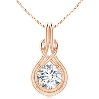 11.1mm FGVS Lab-Grown Round Diamond Solitaire Infinity Knot Pendant in Rose Gold