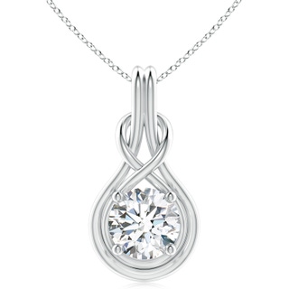 11.1mm FGVS Lab-Grown Round Diamond Solitaire Infinity Knot Pendant in S999 Silver