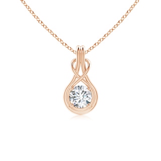 5.1mm FGVS Lab-Grown Round Diamond Solitaire Infinity Knot Pendant in 10K Rose Gold