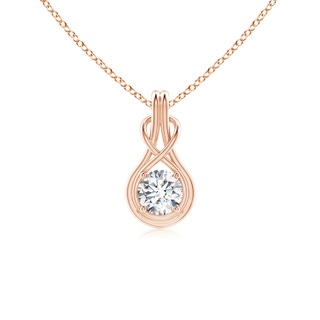 5.1mm FGVS Lab-Grown Round Diamond Solitaire Infinity Knot Pendant in 9K Rose Gold