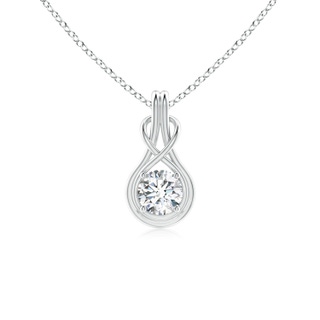 5.1mm FGVS Lab-Grown Round Diamond Solitaire Infinity Knot Pendant in 9K White Gold