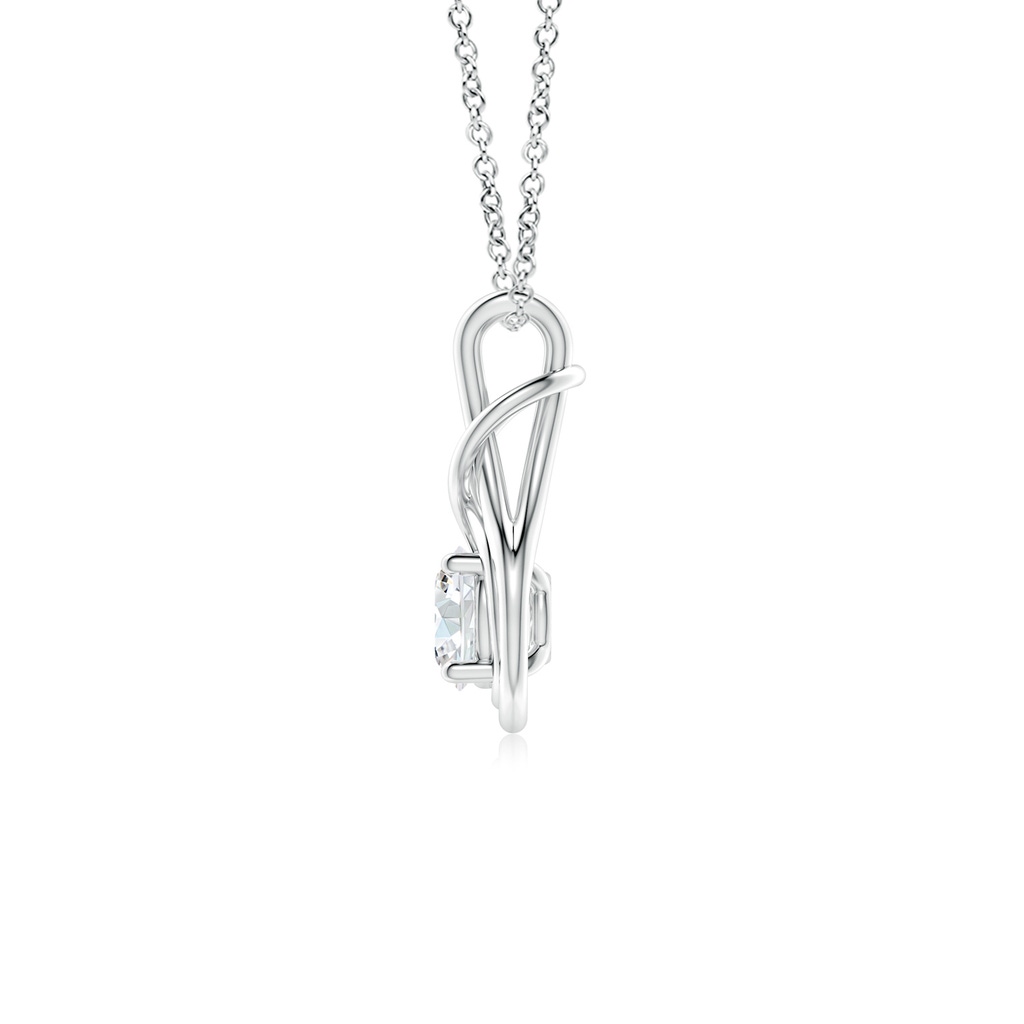 5.1mm FGVS Lab-Grown Round Diamond Solitaire Infinity Knot Pendant in 9K White Gold Side 199