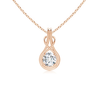 5.1mm FGVS Lab-Grown Round Diamond Solitaire Infinity Knot Pendant in Rose Gold