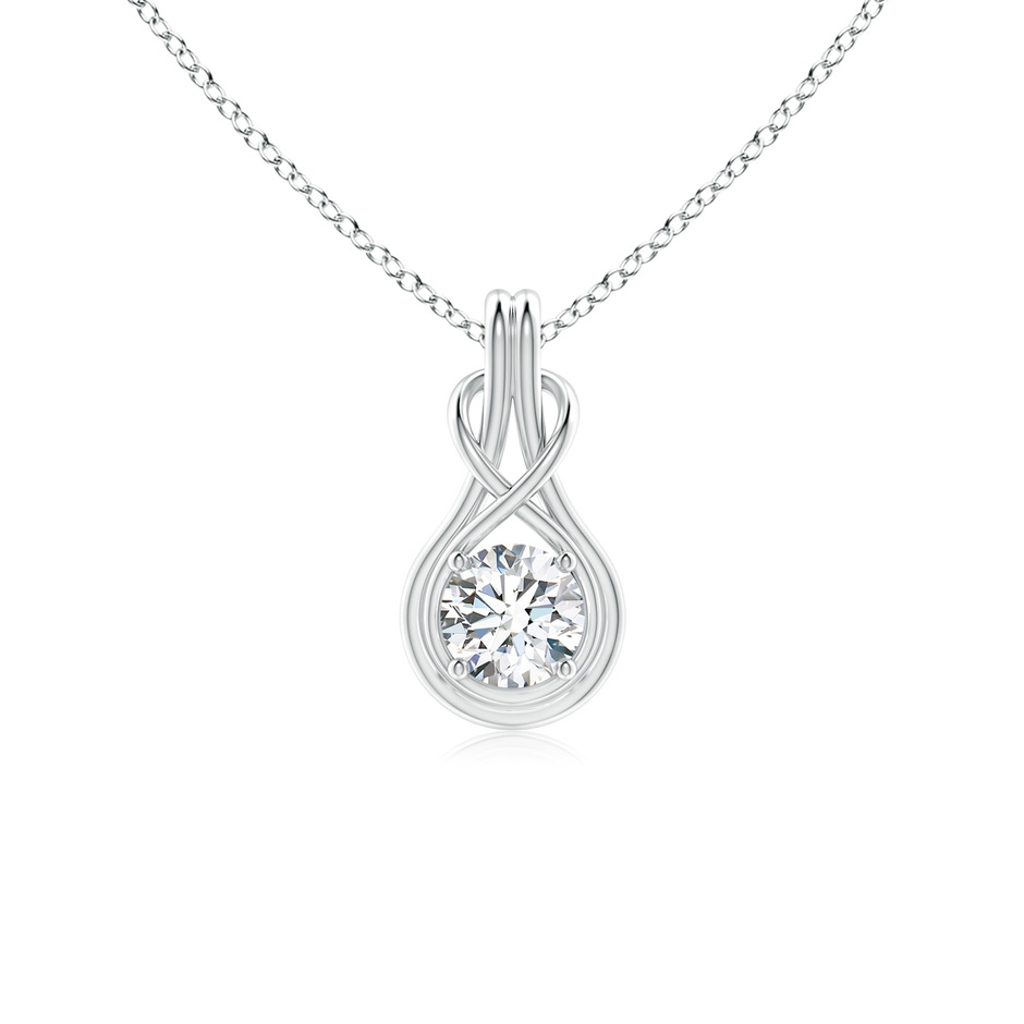 5.1mm FGVS Lab-Grown Round Diamond Solitaire Infinity Knot Pendant in White Gold 