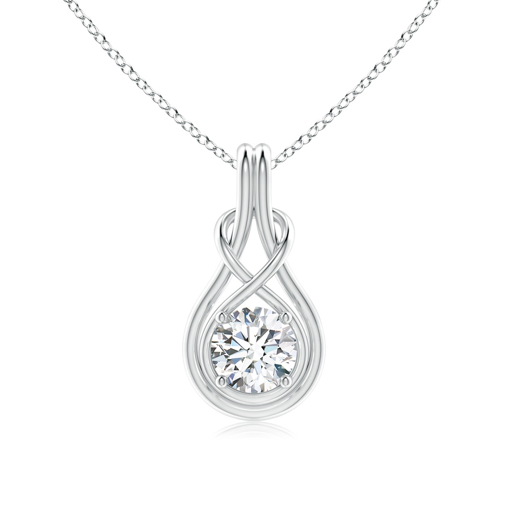 6.4mm FGVS Lab-Grown Round Diamond Solitaire Infinity Knot Pendant in P950 Platinum