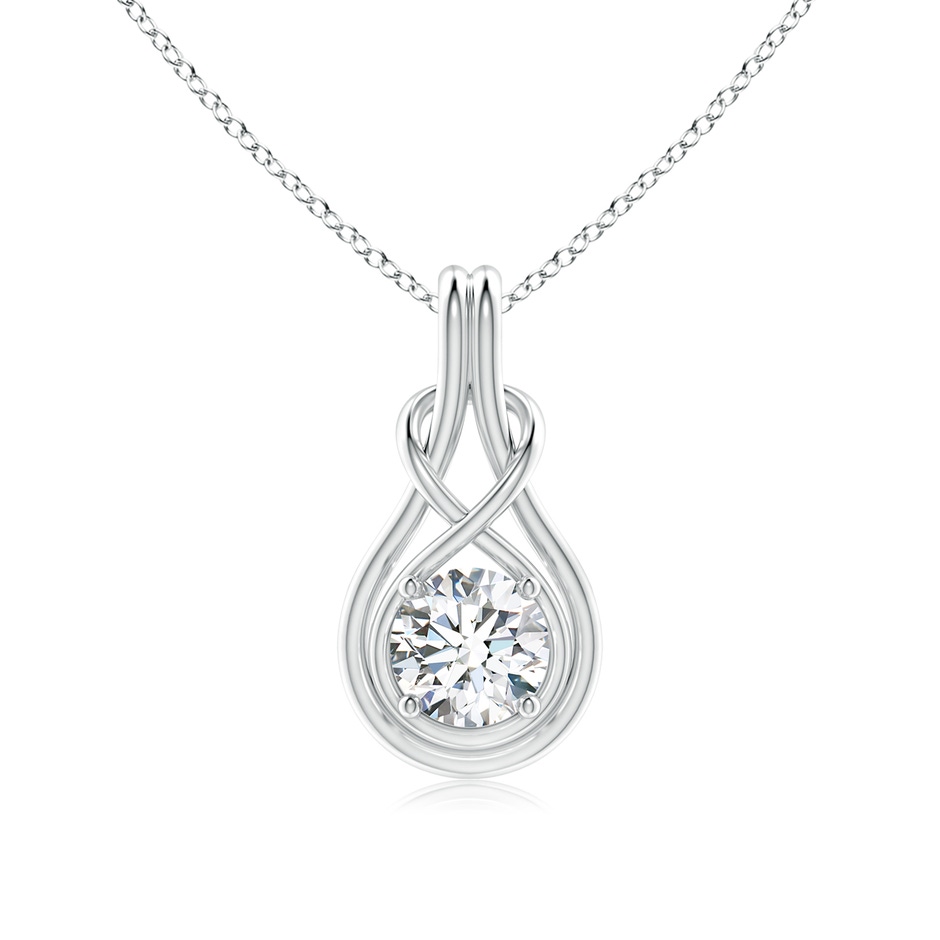 6.4mm FGVS Lab-Grown Round Diamond Solitaire Infinity Knot Pendant in S999 Silver 