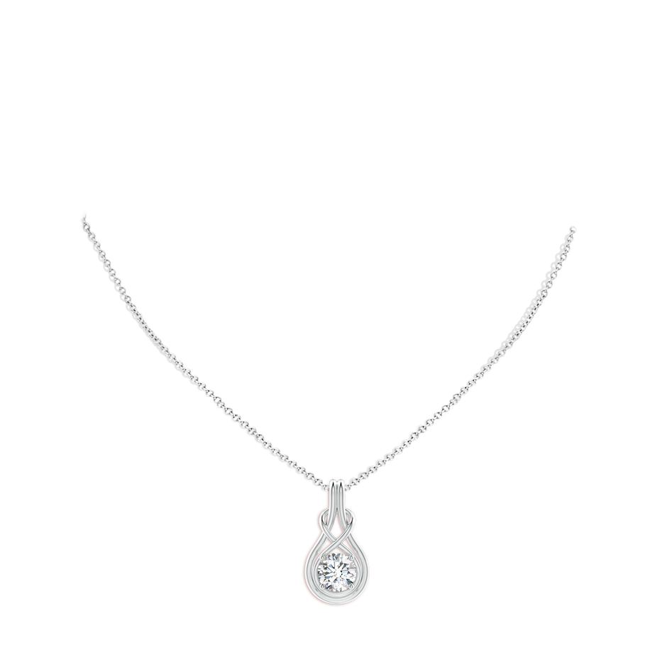 6.4mm FGVS Lab-Grown Round Diamond Solitaire Infinity Knot Pendant in S999 Silver pen