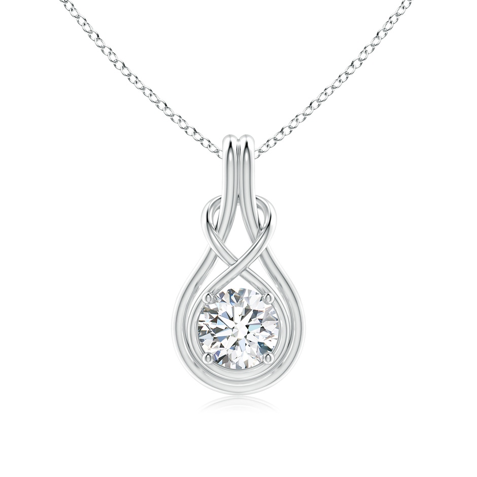 6.4mm FGVS Lab-Grown Round Diamond Solitaire Infinity Knot Pendant in White Gold 