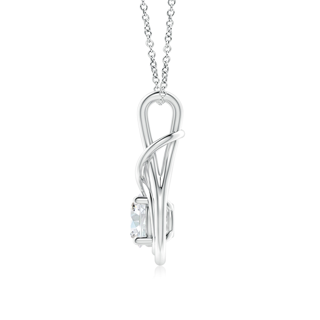 6.4mm FGVS Lab-Grown Round Diamond Solitaire Infinity Knot Pendant in White Gold - side 199