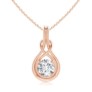 8.1mm FGVS Lab-Grown Round Diamond Solitaire Infinity Knot Pendant in 9K Rose Gold