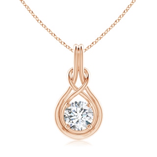 8.1mm FGVS Lab-Grown Round Diamond Solitaire Infinity Knot Pendant in Rose Gold