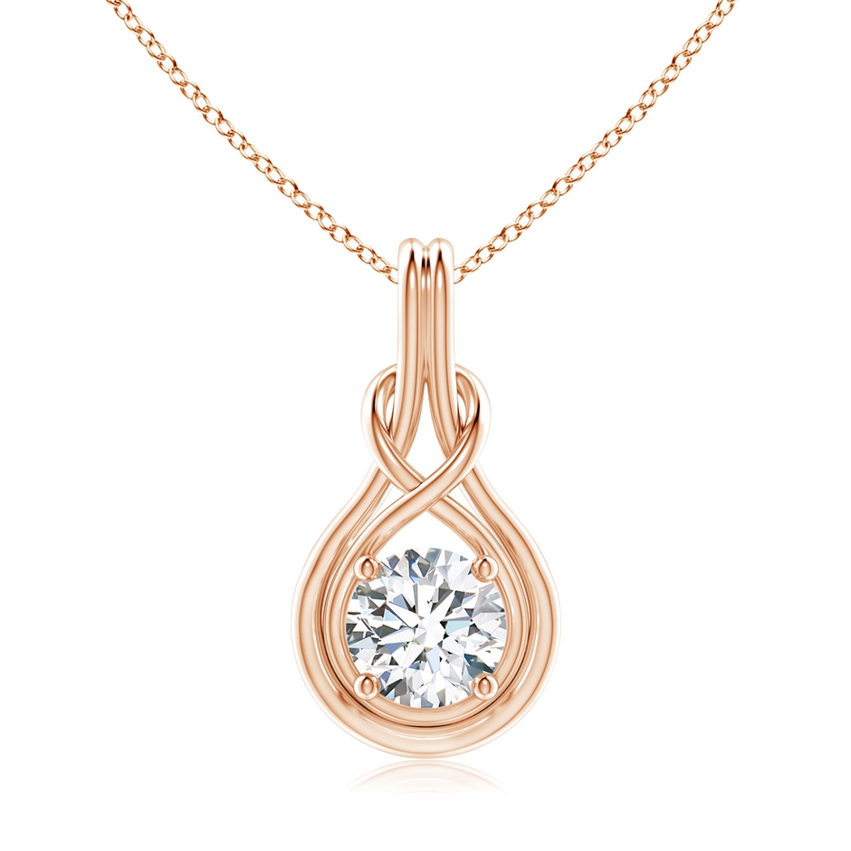 8.1mm FGVS Lab-Grown Round Diamond Solitaire Infinity Knot Pendant in Rose Gold 