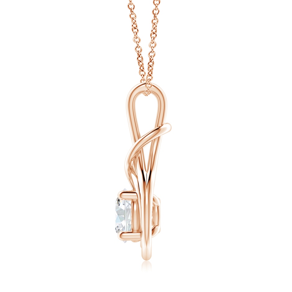 8.1mm FGVS Lab-Grown Round Diamond Solitaire Infinity Knot Pendant in Rose Gold side 199