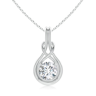 8.1mm FGVS Lab-Grown Round Diamond Solitaire Infinity Knot Pendant in S999 Silver