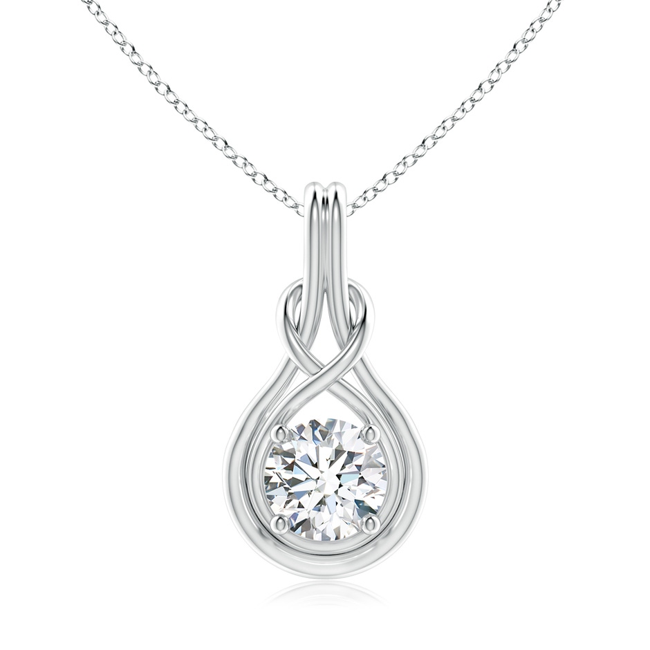 8.1mm FGVS Lab-Grown Round Diamond Solitaire Infinity Knot Pendant in S999 Silver 