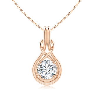 9.2mm FGVS Lab-Grown Round Diamond Solitaire Infinity Knot Pendant in 10K Rose Gold