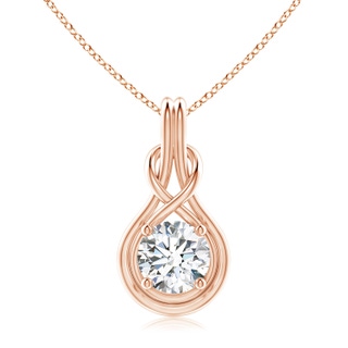 9.2mm FGVS Lab-Grown Round Diamond Solitaire Infinity Knot Pendant in 9K Rose Gold