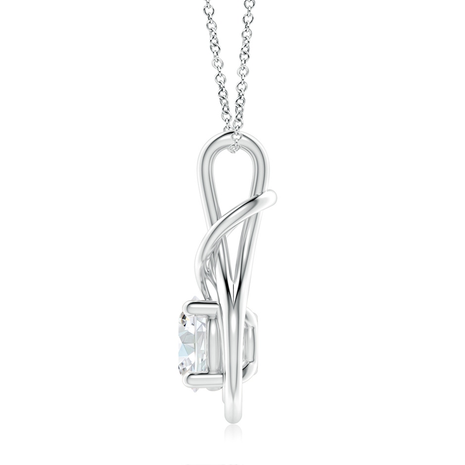9.2mm FGVS Lab-Grown Round Diamond Solitaire Infinity Knot Pendant in P950 Platinum side 199