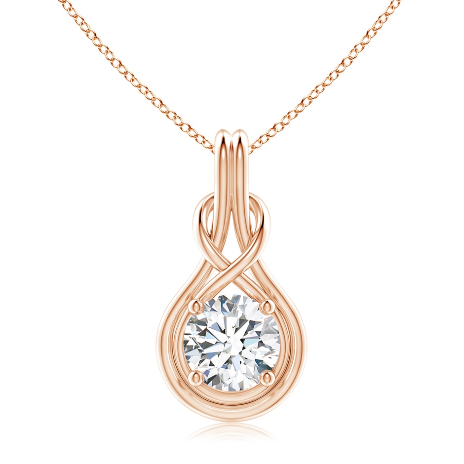 9.2mm FGVS Lab-Grown Round Diamond Solitaire Infinity Knot Pendant in Rose Gold 