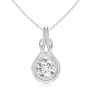 9.2mm FGVS Lab-Grown Round Diamond Solitaire Infinity Knot Pendant in S999 Silver