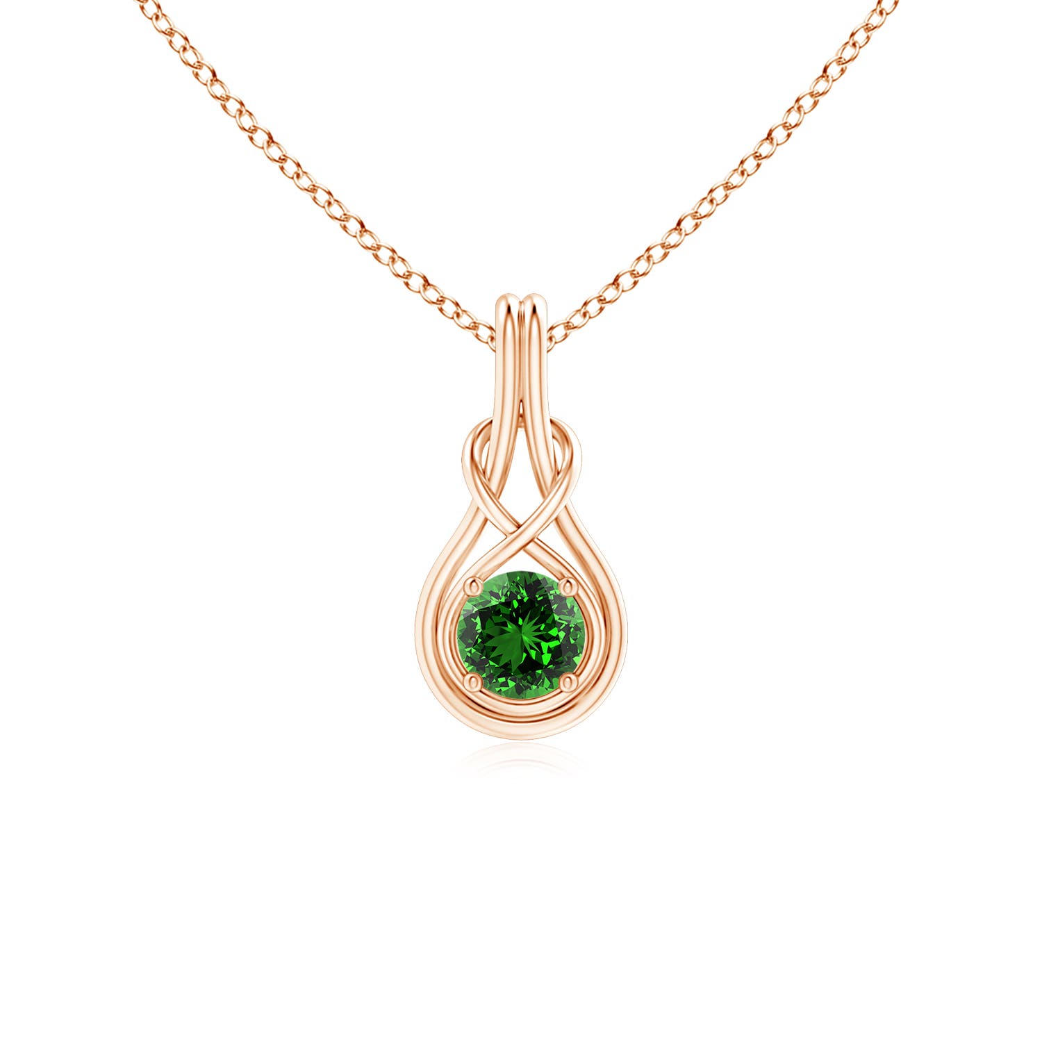 Premium - Lab-Grown Emerald / 0.45 CT / 14 KT Rose Gold