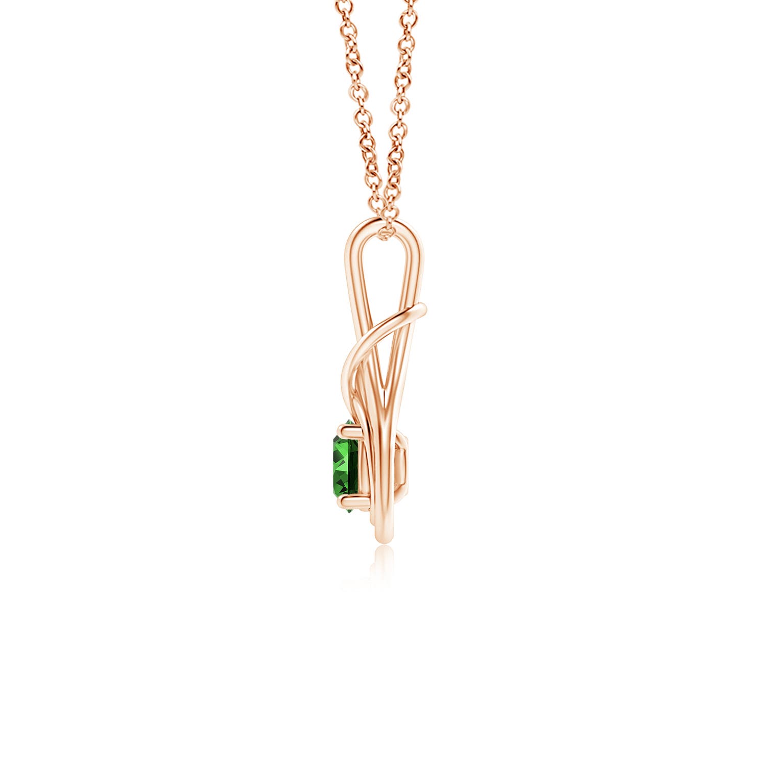 Premium - Lab-Grown Emerald / 0.45 CT / 14 KT Rose Gold