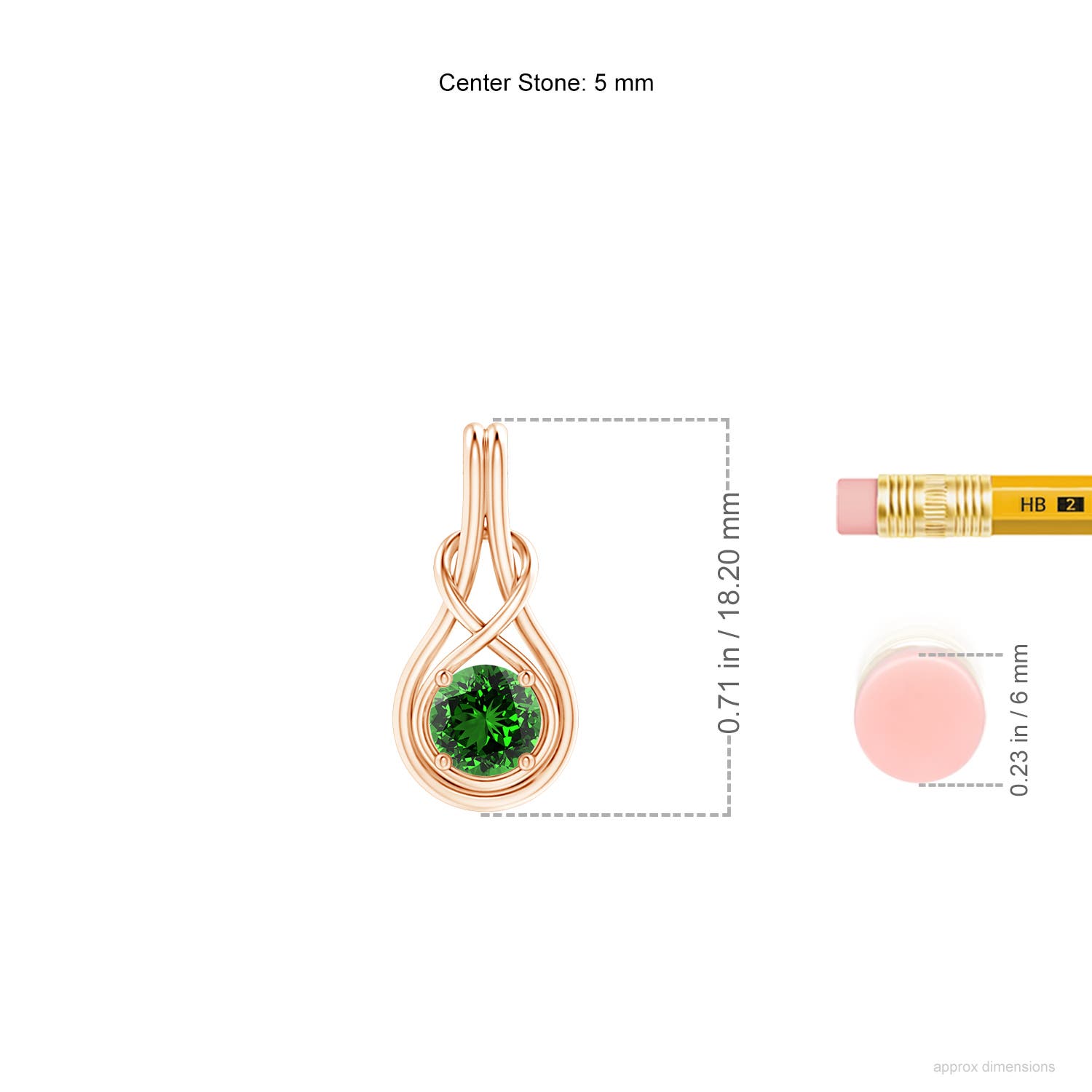 Premium - Lab-Grown Emerald / 0.45 CT / 14 KT Rose Gold