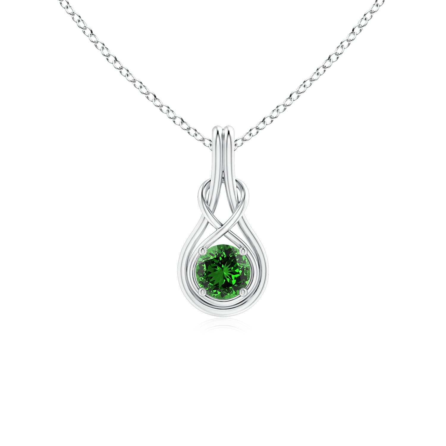 Premium - Lab-Grown Emerald / 0.45 CT / 14 KT White Gold