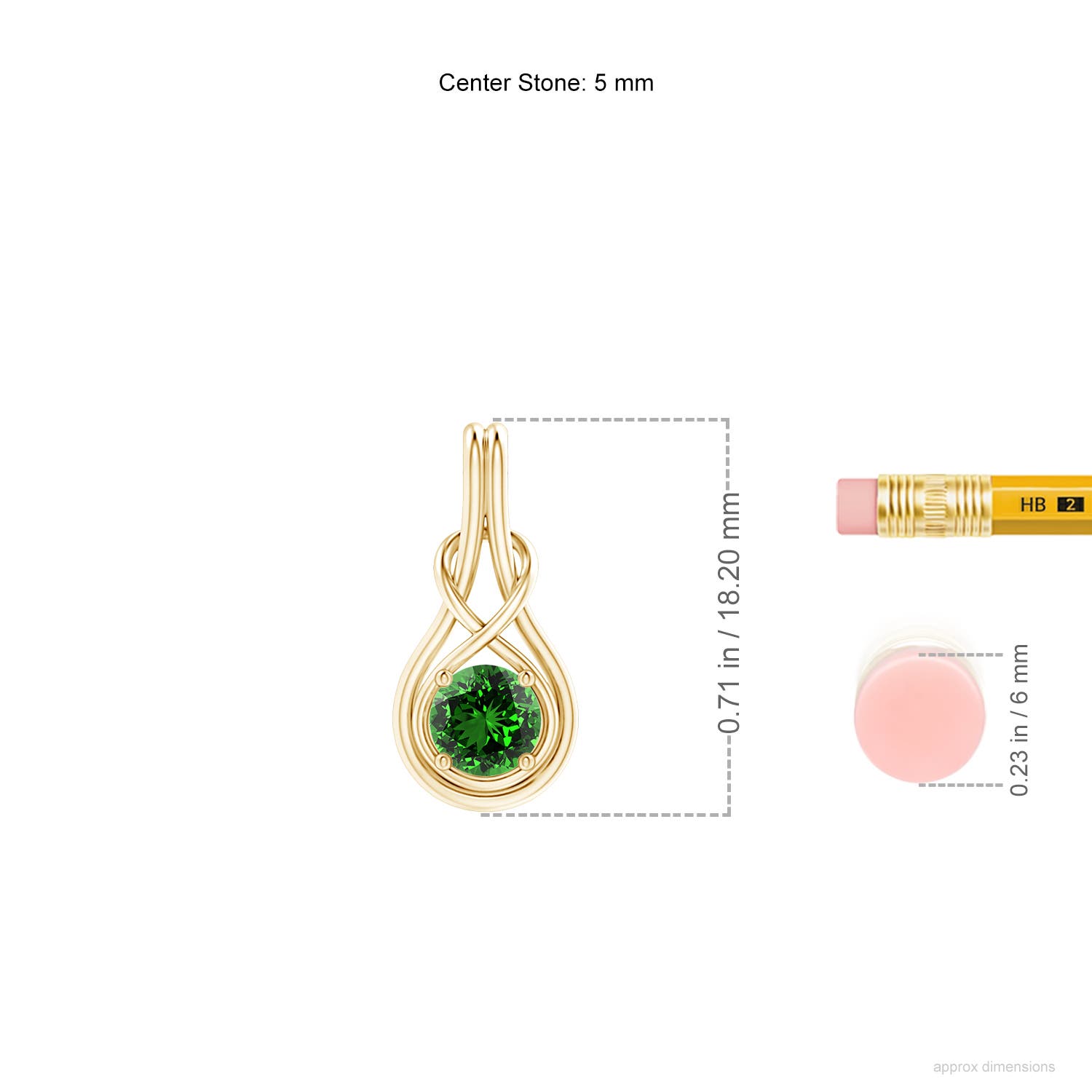 Premium - Lab-Grown Emerald / 0.45 CT / 14 KT Yellow Gold