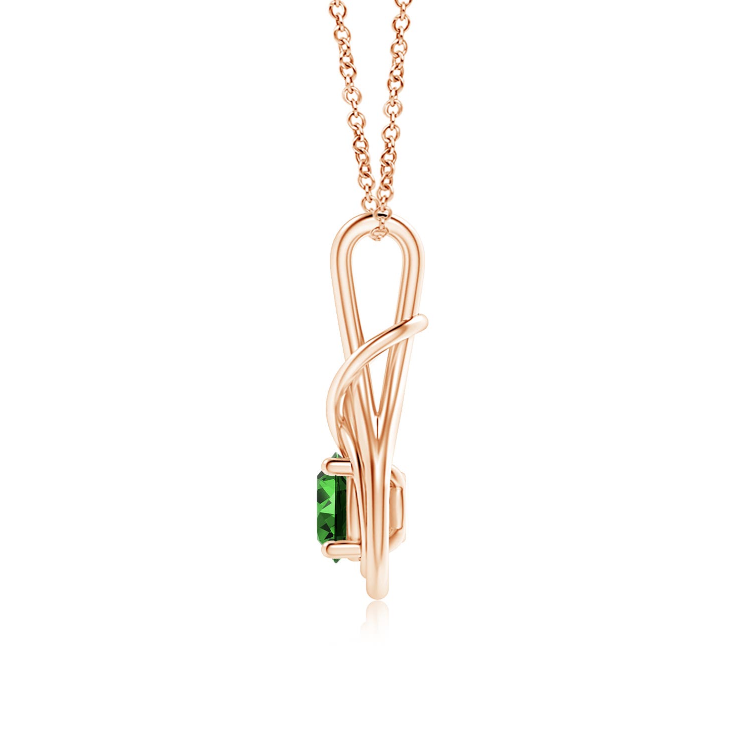 Premium - Lab-Grown Emerald / 0.75 CT / 14 KT Rose Gold