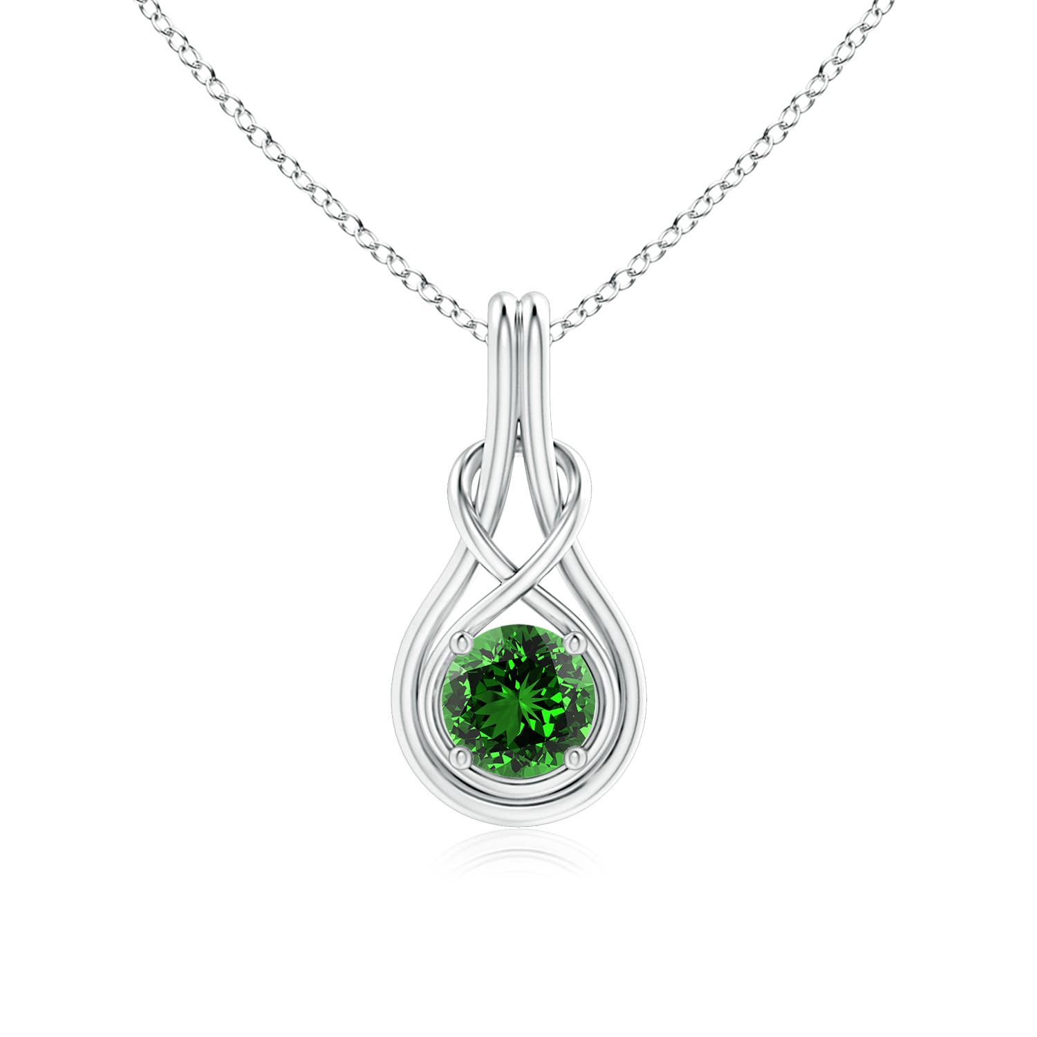 Premium - Lab-Grown Emerald / 0.75 CT / 14 KT White Gold