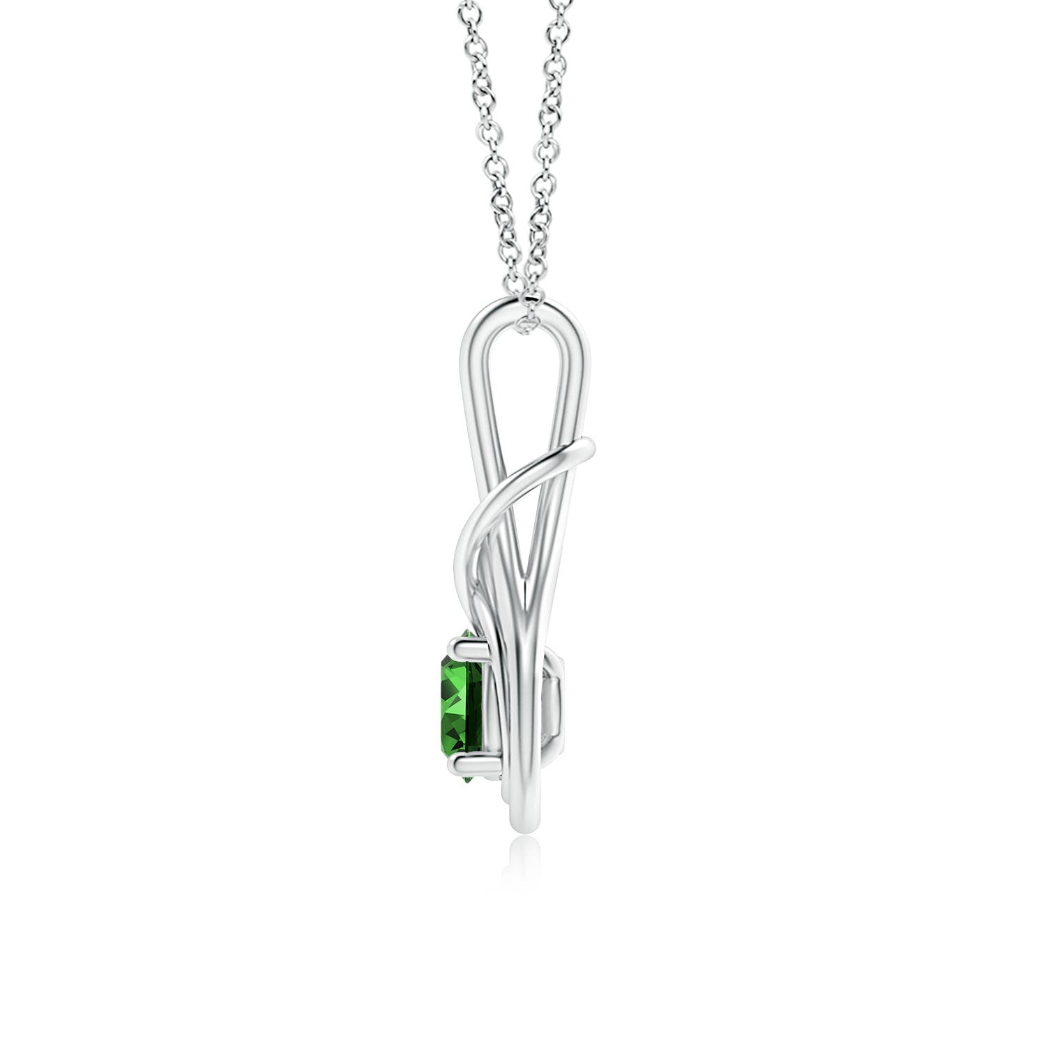 Premium - Lab-Grown Emerald / 0.75 CT / 14 KT White Gold