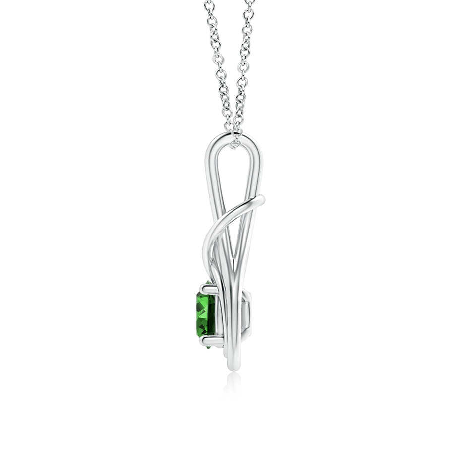 6mm Labgrown Lab-Grown Round Emerald Solitaire Infinity Knot Pendant in White Gold side 199