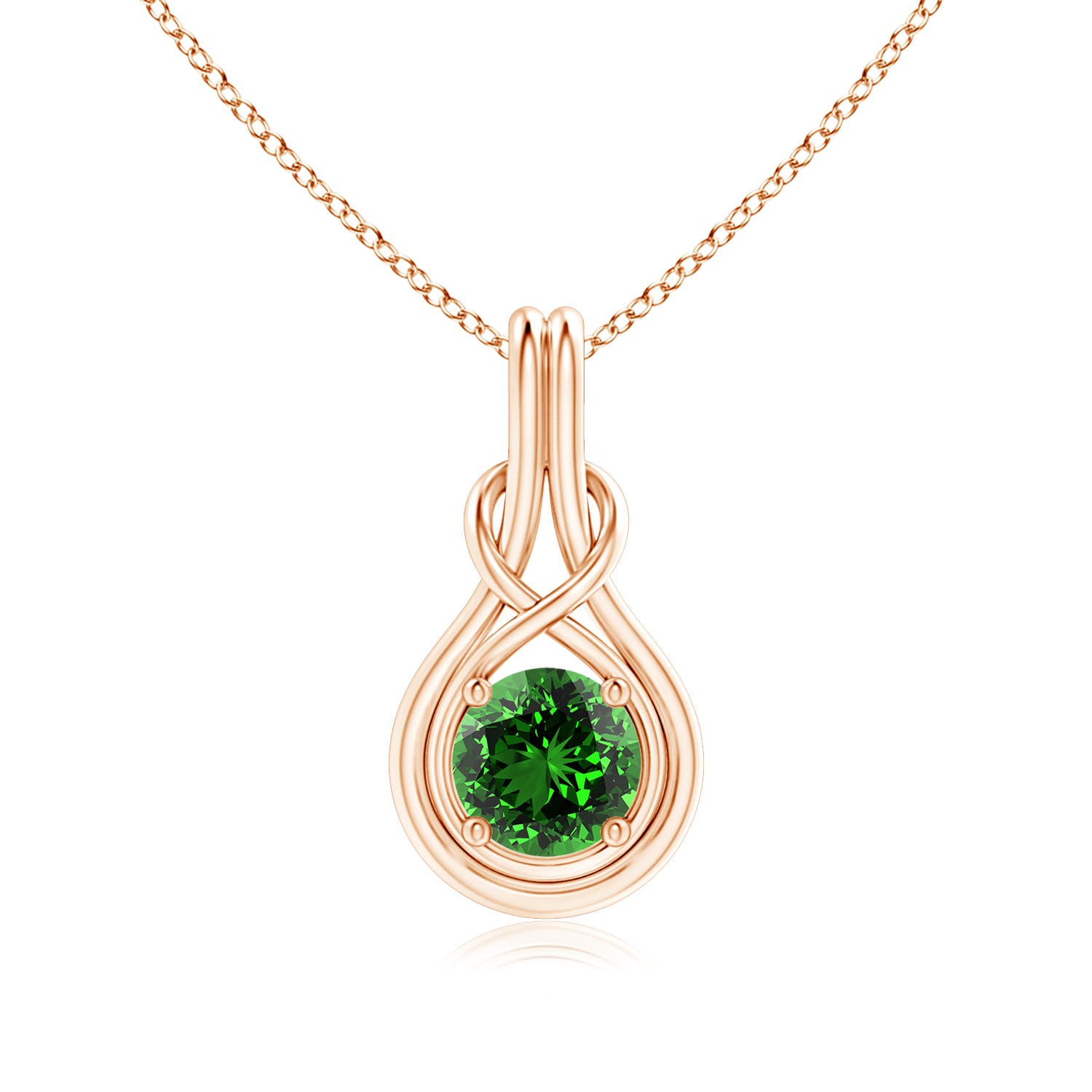 Premium - Lab-Grown Emerald / 1.2 CT / 14 KT Rose Gold