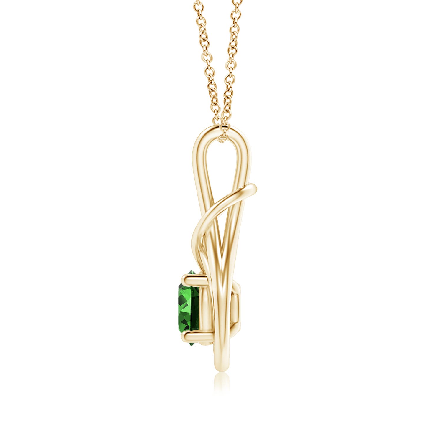 Premium - Lab-Grown Emerald / 1.2 CT / 14 KT Yellow Gold