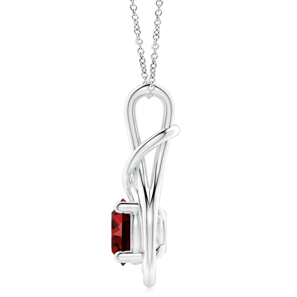 10mm Labgrown Lab-Grown Round Ruby Solitaire Infinity Knot Pendant in P950 Platinum - side 199
