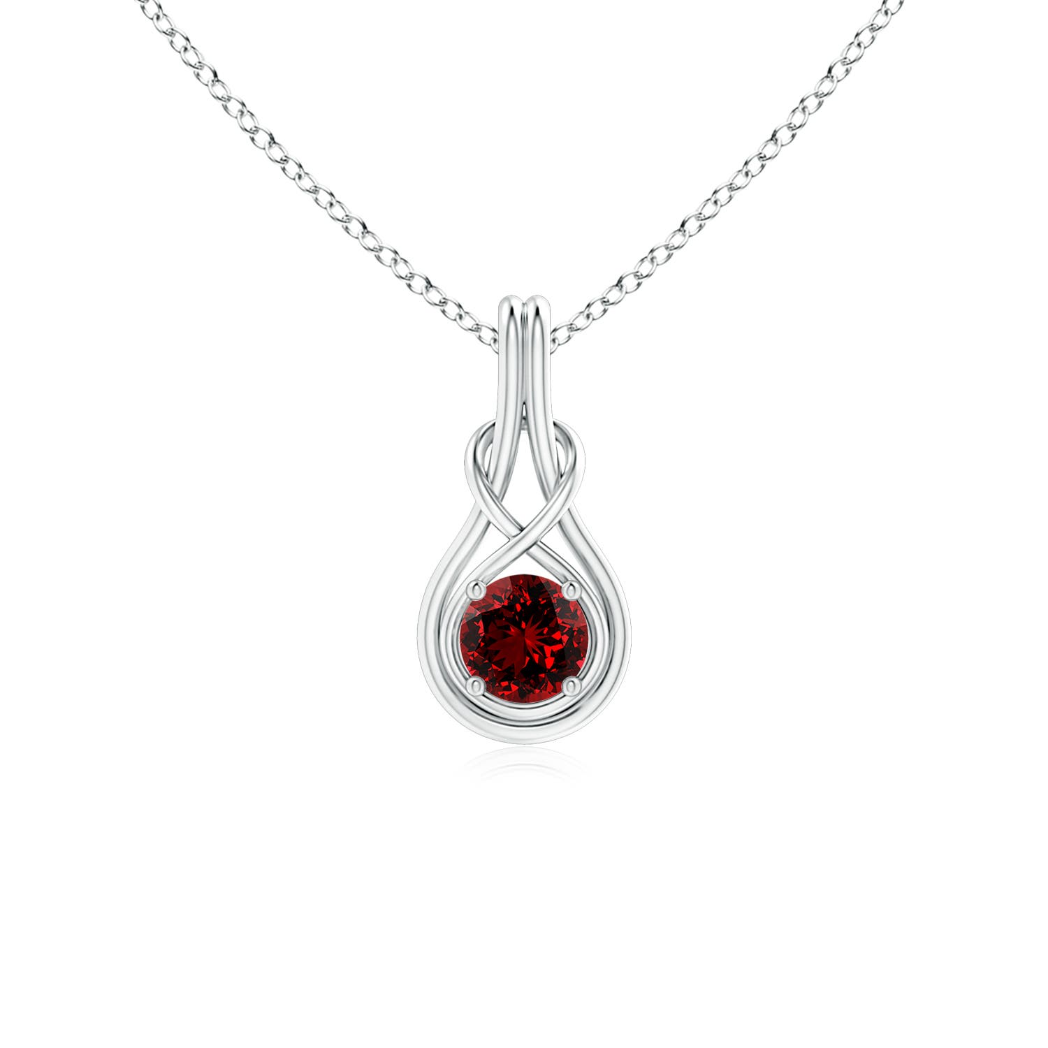 Premium - Lab-Grown Ruby / 0.6 CT / 14 KT White Gold