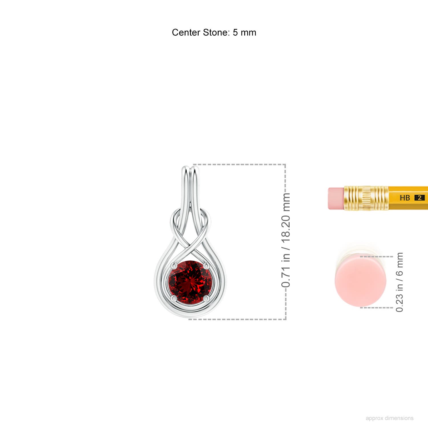 Premium - Lab-Grown Ruby / 0.6 CT / 14 KT White Gold