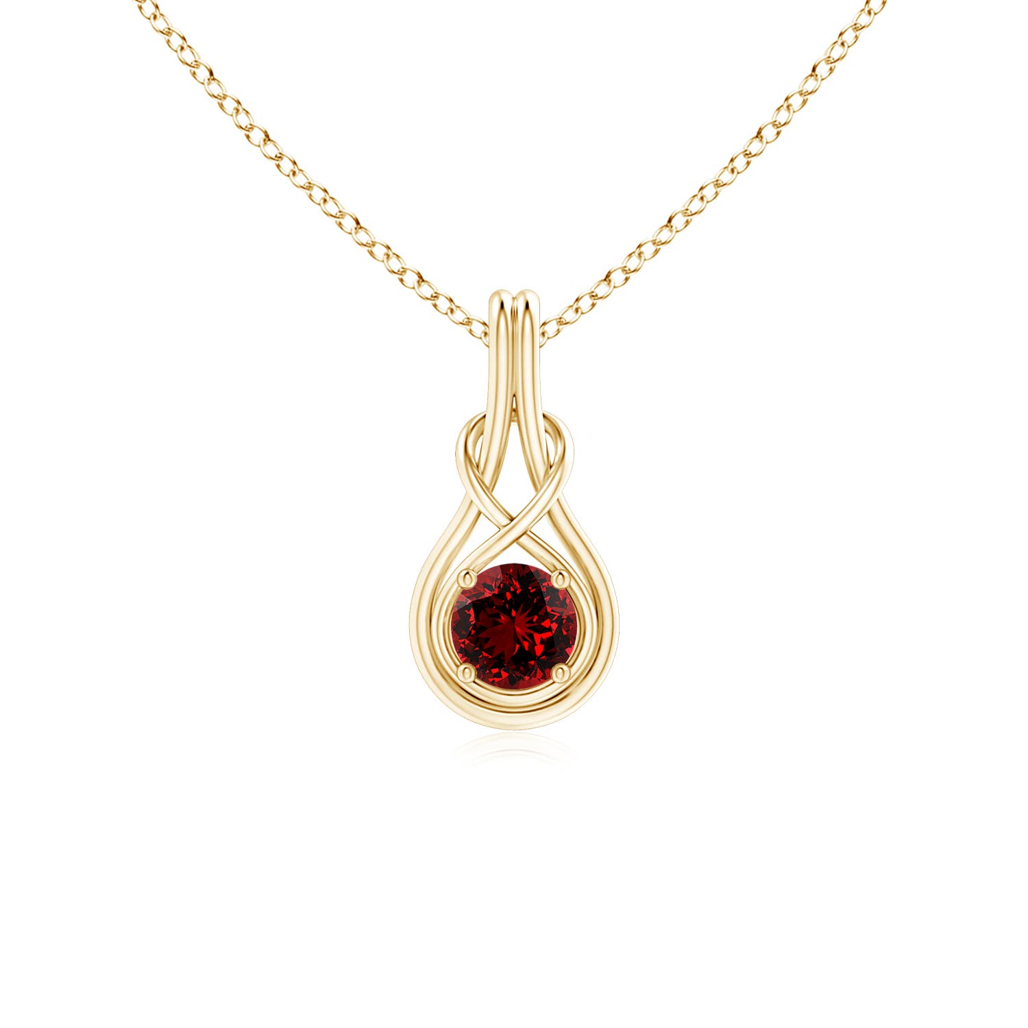 Premium - Lab-Grown Ruby / 0.6 CT / 14 KT Yellow Gold