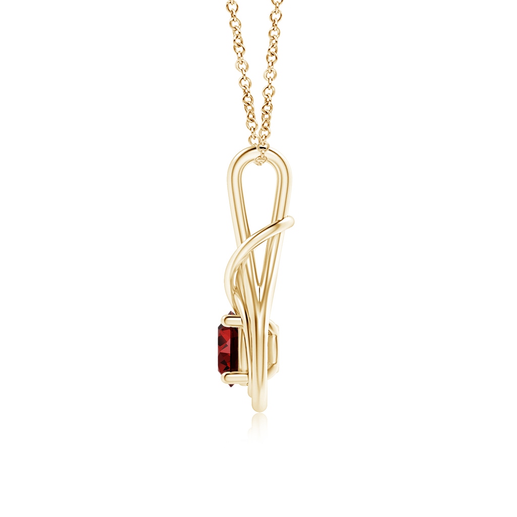 6mm Labgrown Lab-Grown Round Ruby Solitaire Infinity Knot Pendant in Yellow Gold - side 199