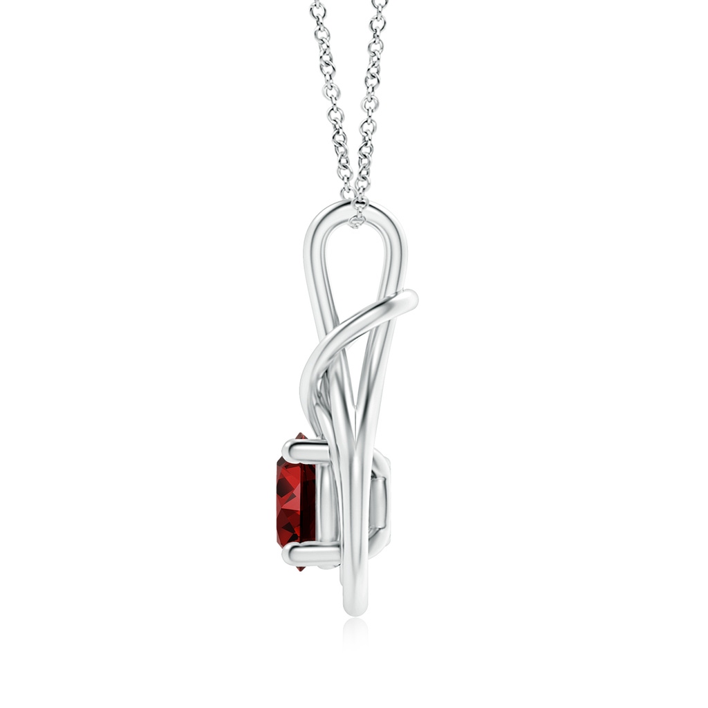 8mm Labgrown Lab-Grown Round Ruby Solitaire Infinity Knot Pendant in White Gold - side 199