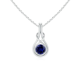 5mm Labgrown Lab-Grown Round Sapphire Solitaire Infinity Knot Pendant in P950 Platinum