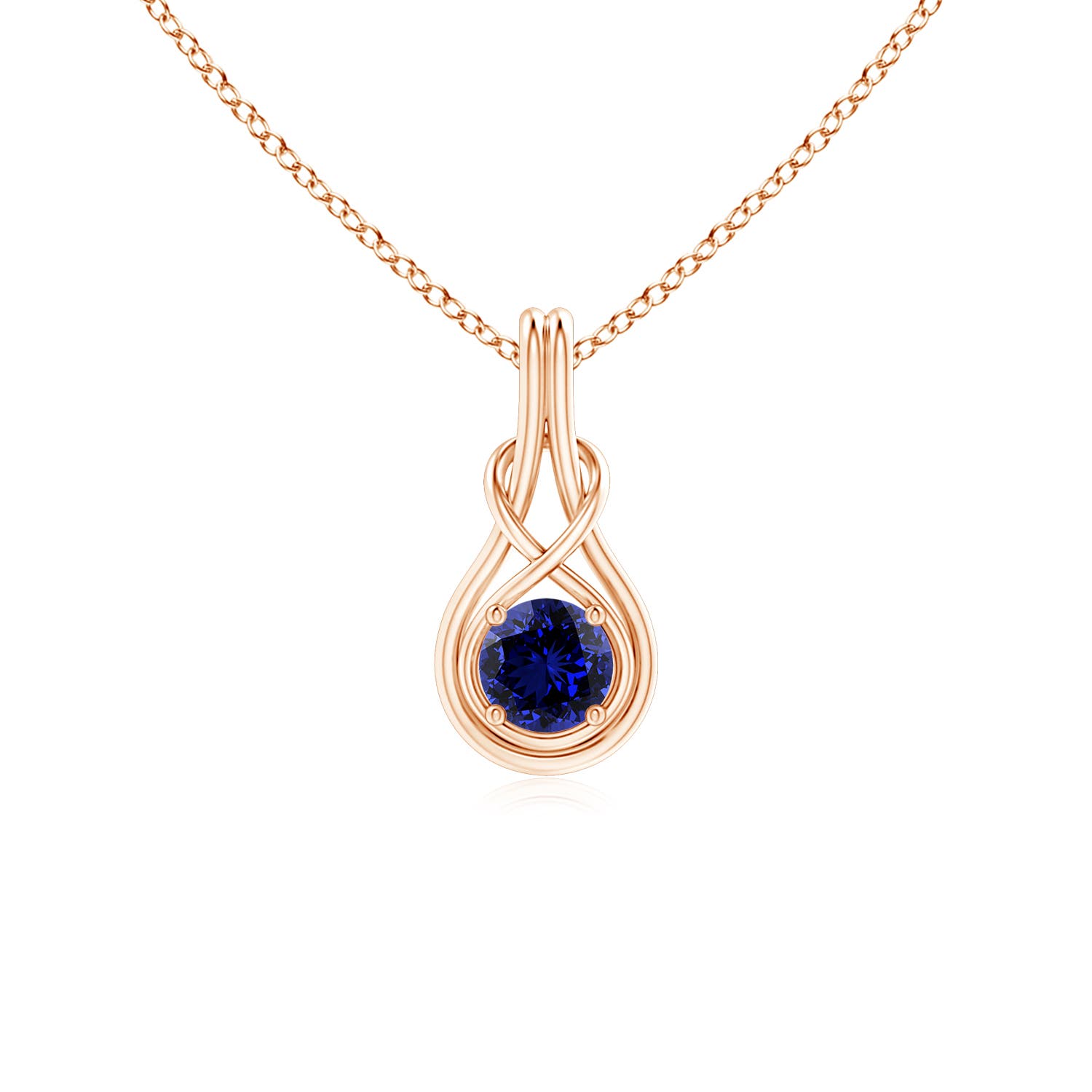 Premium - Lab-Grown Blue Sapphire / 0.6 CT / 14 KT Rose Gold