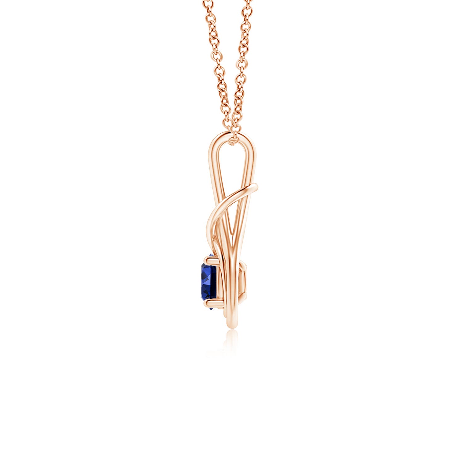 Premium - Lab-Grown Blue Sapphire / 0.6 CT / 14 KT Rose Gold