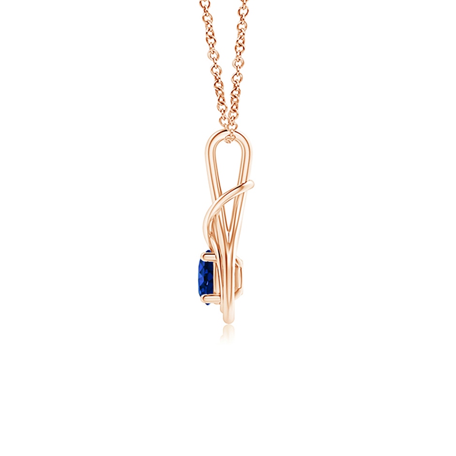 5mm Labgrown Lab-Grown Round Sapphire Solitaire Infinity Knot Pendant in Rose Gold side 199