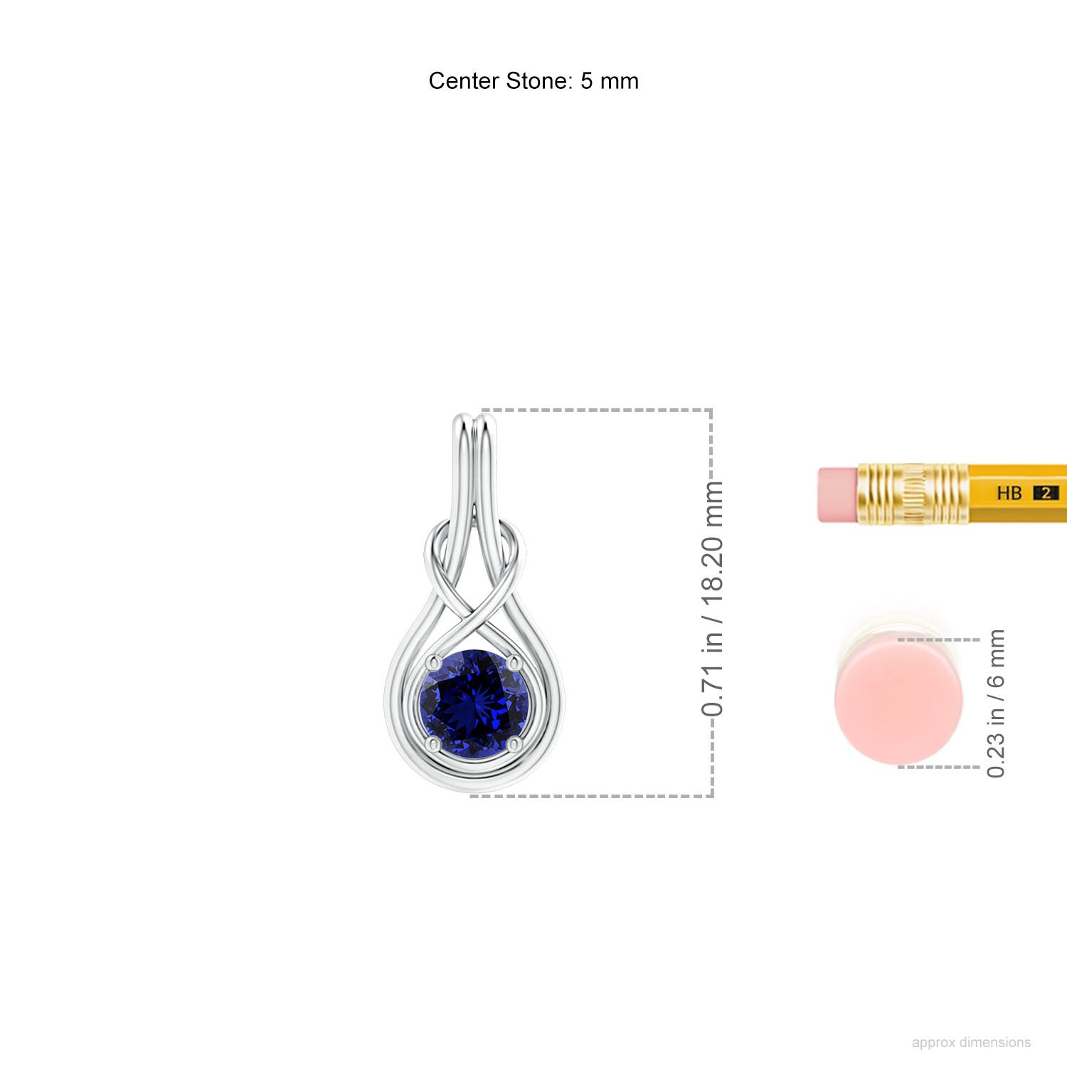 Premium - Lab-Grown Blue Sapphire / 0.6 CT / 14 KT White Gold