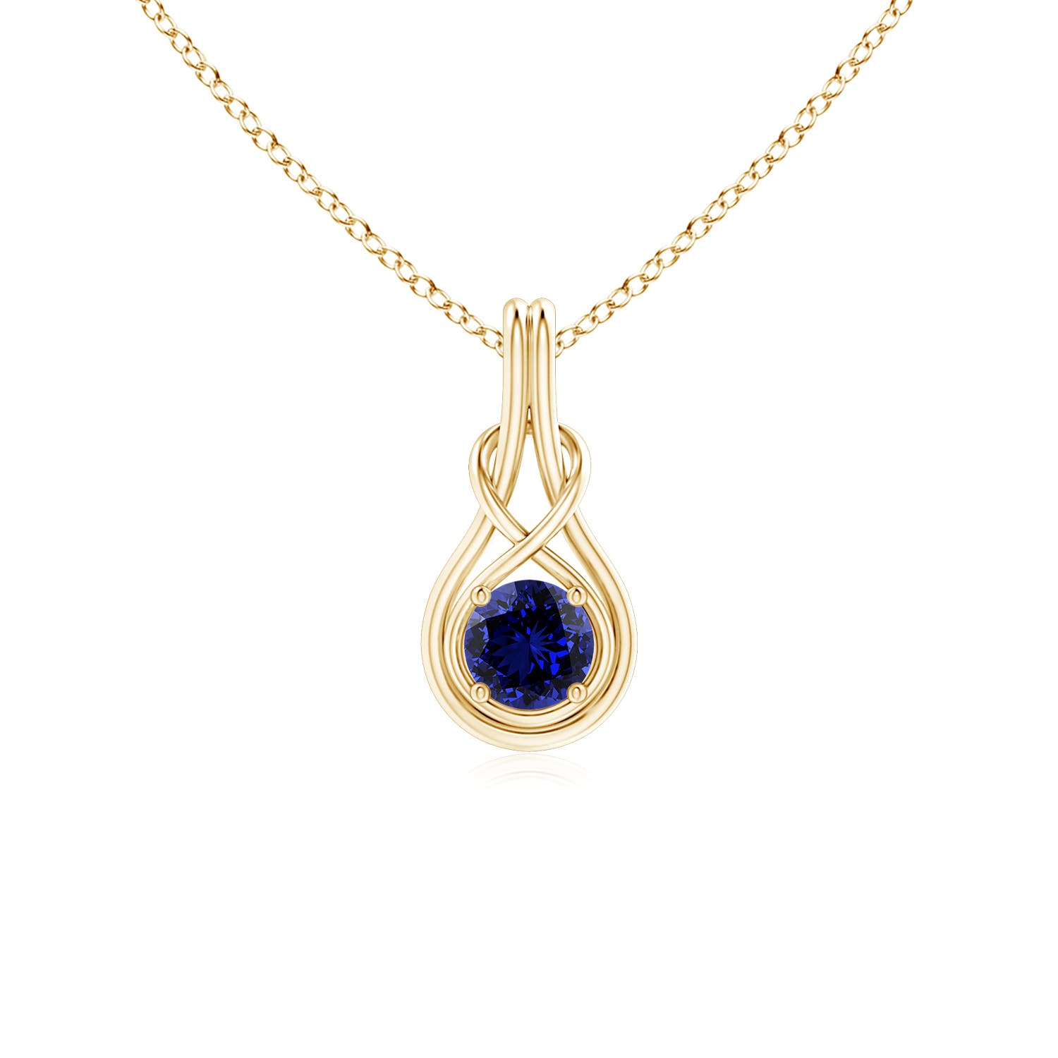 Premium - Lab-Grown Blue Sapphire / 0.6 CT / 14 KT Yellow Gold