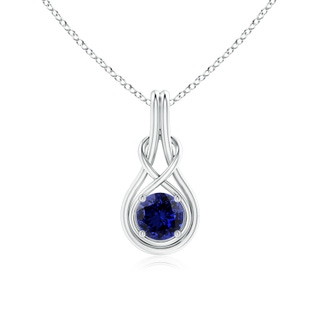 6mm Labgrown Lab-Grown Round Sapphire Solitaire Infinity Knot Pendant in P950 Platinum
